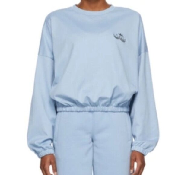 Adidas Women Blue Originals Triple Trefoil Crewneck Sweatshirt Size XL NWOT - Picture 1 of 13